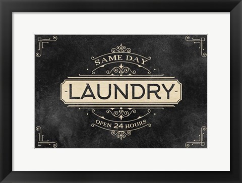 Framed Laundry Open 24 Print