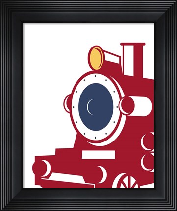 Framed Eat Sleep Trains 3 Print