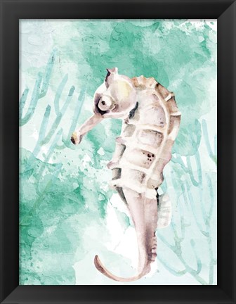 Framed Seahorse Swimming Print