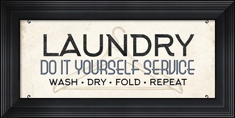 Framed Do It Yourself Laundry Print