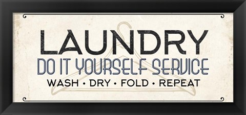 Framed Do It Yourself Laundry Print