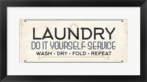 Framed Do It Yourself Laundry Print