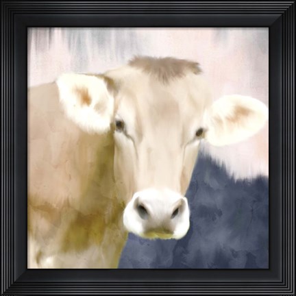 Framed Pink Bush Cow Print