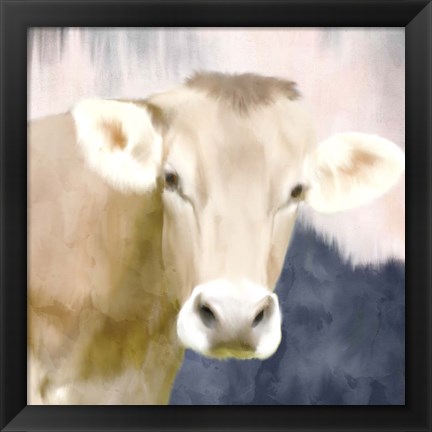 Framed Pink Bush Cow Print