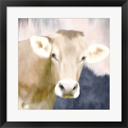 Framed Pink Bush Cow Print