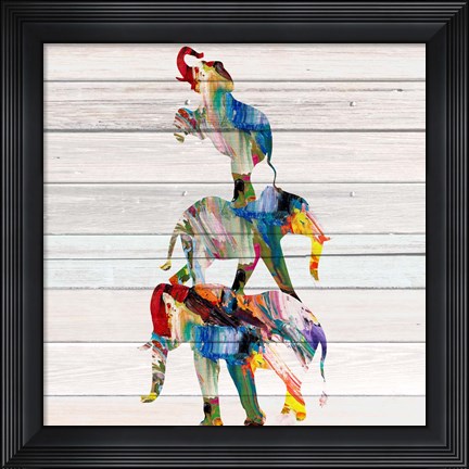 Framed Elephant Trio Print