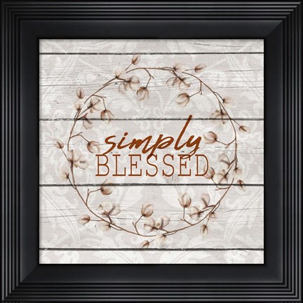 Framed Simply Blessed Cotton Print