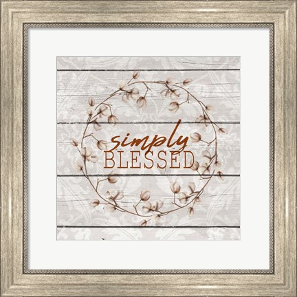 Framed Simply Blessed Cotton Print