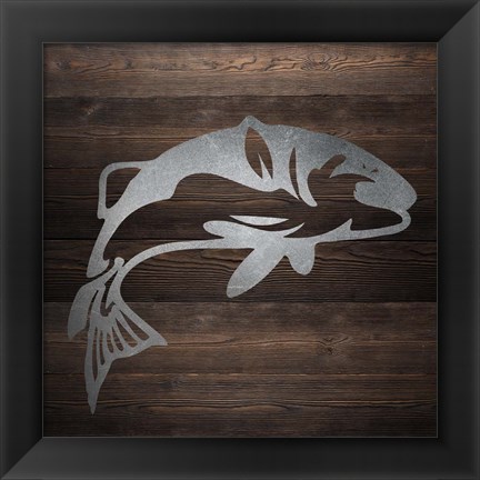 Framed Metal Fish 1 Print