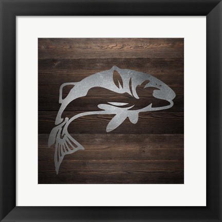 Framed Metal Fish 1 Print