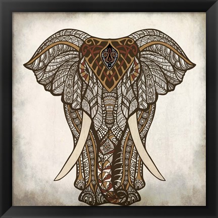 Framed Mandala Elephant Print