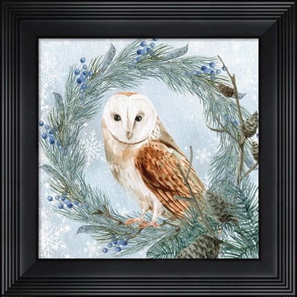 Framed Winter Owl 1 Print