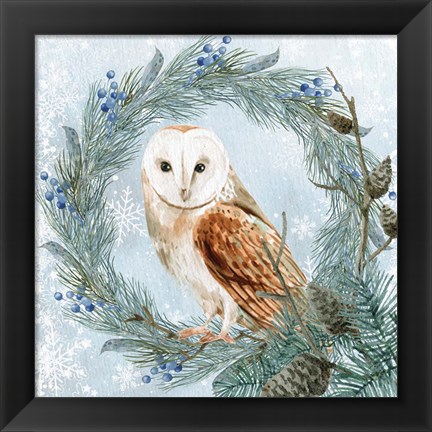 Framed Winter Owl 1 Print