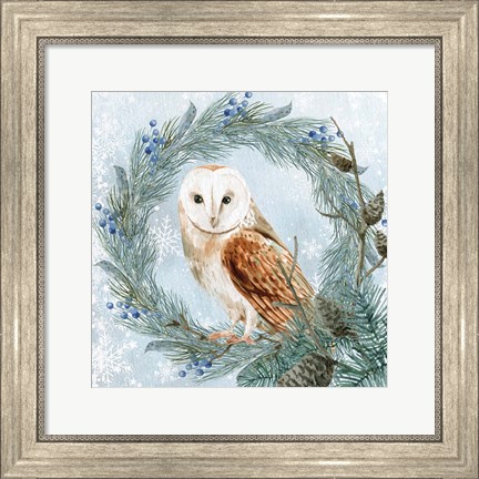 Framed Winter Owl 1 Print