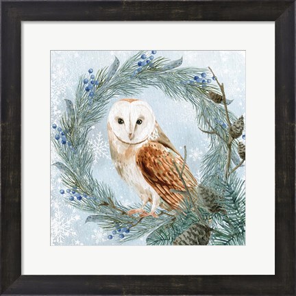 Framed Winter Owl 1 Print