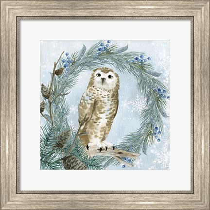 Framed Winter Owl 3 Print