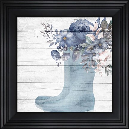 Framed Rainboot Floral Print