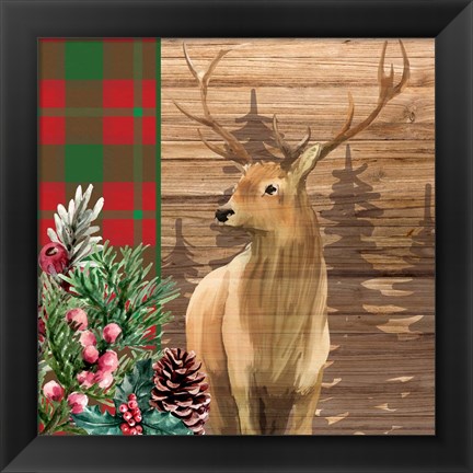 Framed Woodland Christmas Square 1 Print