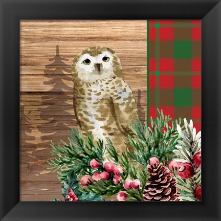 Framed Woodland Christmas Square 2 Print