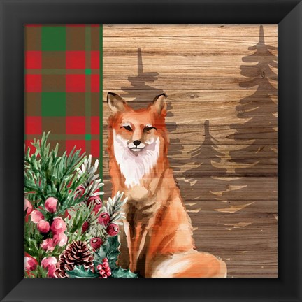 Framed Woodland Christmas Square 3 Print