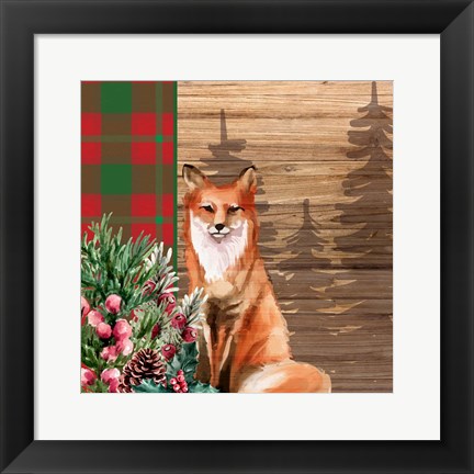 Framed Woodland Christmas Square 3 Print