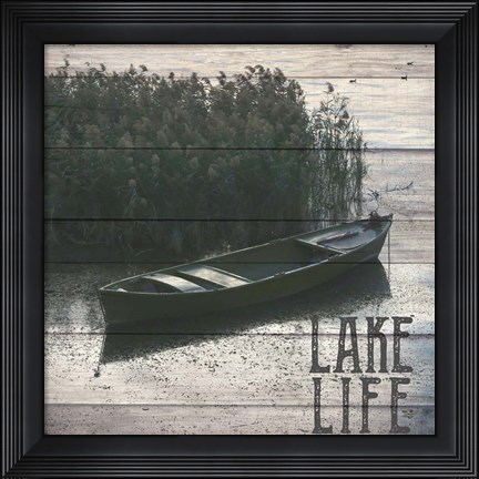 Framed Lake Life Lake Canoe Print