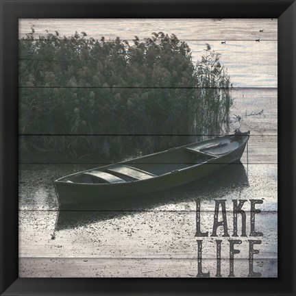 Framed Lake Life Lake Canoe Print