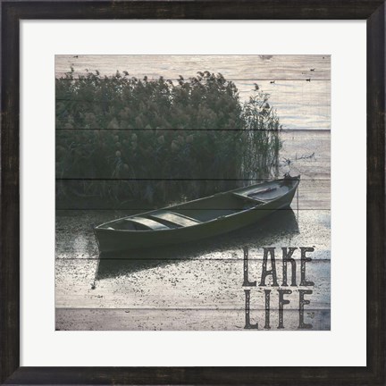 Framed Lake Life Lake Canoe Print