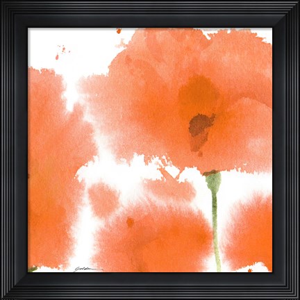 Framed Red Orange Poppies Print
