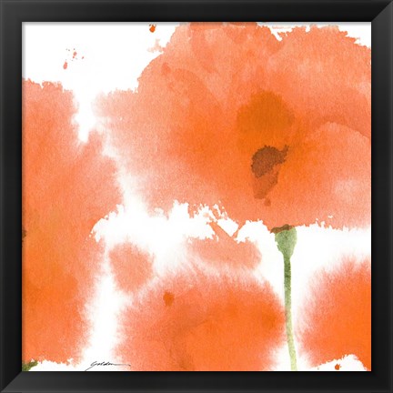 Framed Red Orange Poppies Print