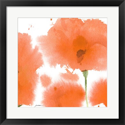 Framed Red Orange Poppies Print