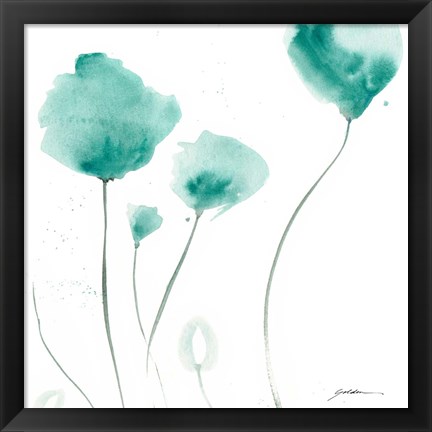 Framed Teal Trio Print