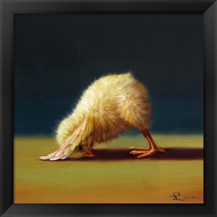 Framed Yoga Chick Downward Dog Print