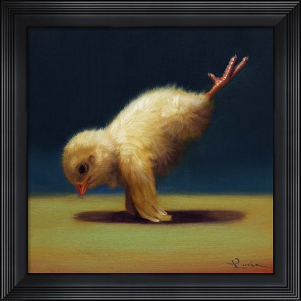 Framed Yoga Chick Peacock Print