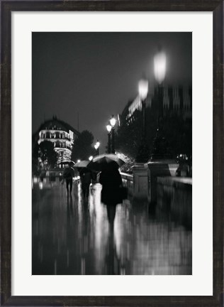 Framed Paris in The Rain Print