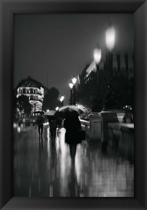 Framed Paris in The Rain Print