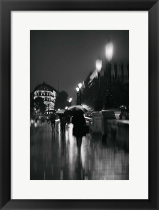 Framed Paris in The Rain Print