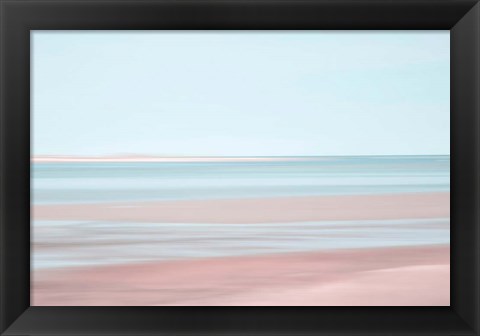 Framed Pastel Abstract Beach 3 Print