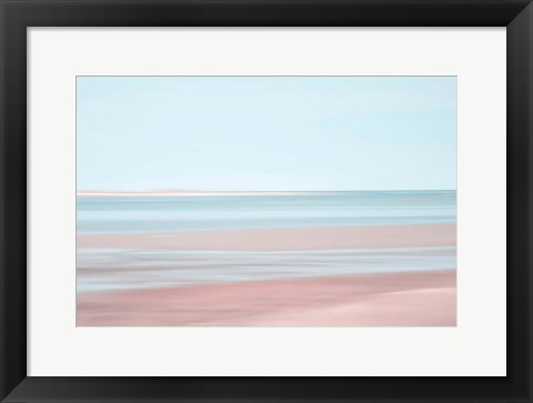 Framed Pastel Abstract Beach 3 Print