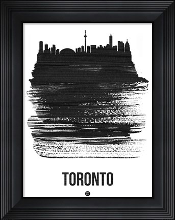 Framed Toronto Skyline Brush Stroke Black Print