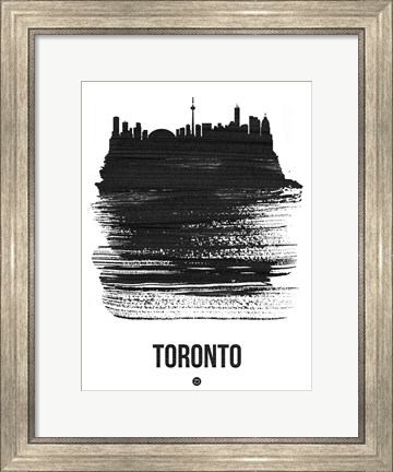 Framed Toronto Skyline Brush Stroke Black Print
