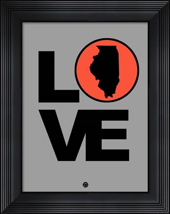 Framed Love Illinois Print