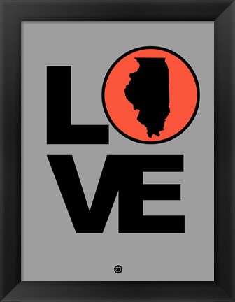 Framed Love Illinois Print