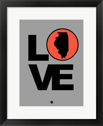 Framed Love Illinois Print