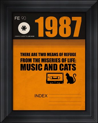 Framed Misic and Cats Print