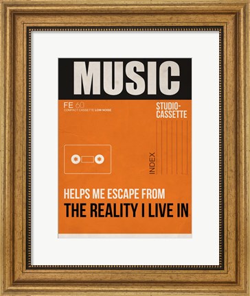 Framed Music Is Escape Print