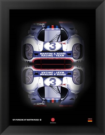 Framed Porsche 917 Martini Rossi Print