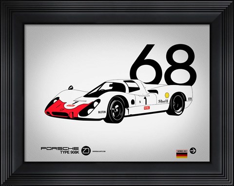 Framed 1968 Porsche 908 Print