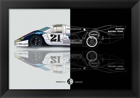 Framed 1971 Porsche 917 Martini Rossi III Print