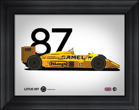Framed 1987 Lotus 99T Print
